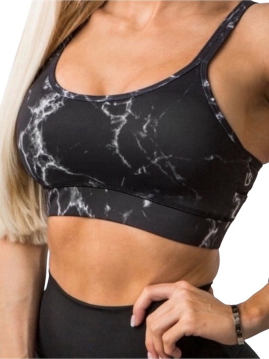 Buffbunny Collection Other - NWT Buffbunny Collection Black Marble Strappy Sports Bra Size Small Activewear